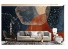 Navy Blue Terracotta Watercolor Wallpaper Mural