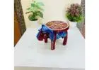 Elephant Stand – Hand Painted Wooden Accent Furniture