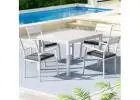 Elegant 5-Piece White Aluminum Outdoor Dining Set