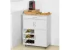 Stylish Kitchen Trolley with Wine Racks & Portable Serving Cart