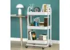 Artiss 3-Tier Storage Trolley Cart with Wheels – White