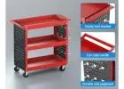Giantz 3-Tier Tool Cart Storage Trolley with Pegboard & Hooks