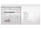 Different types of container | LOTUS Containers