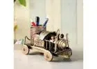 Train Engine–Style Pen & Pencil Holder for Office Desk