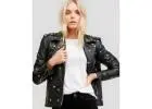 Purchase Khloe Black Studded Leather Jackets NYC Leather Jackets Online