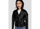 Get Florence Black Biker Leather Jackets Belted Elegance by NYC Leather